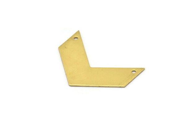 Chevron Kolye Ucu, 2 Delikli Ham Pirinç Chevron Boşlukları (40x15x0,80 mm) N0601