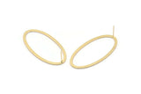 Gold Oval Earring, 2 Gold Plated Brass Oval Stud Earrings (26x54x1x2mm) BS 2243 A1762 H0402