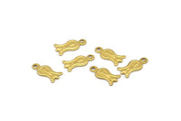 Brass Tulip Charm, 50 Raw Brass Tulip Charms (10x5mm) A0507