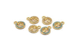 Gold LightningCharm, 4 Gold Plated Lightning, Cubic Zircon, CZ Pave Lightning Charm, Zircon Charm Pendants (8x10mm) SY0008