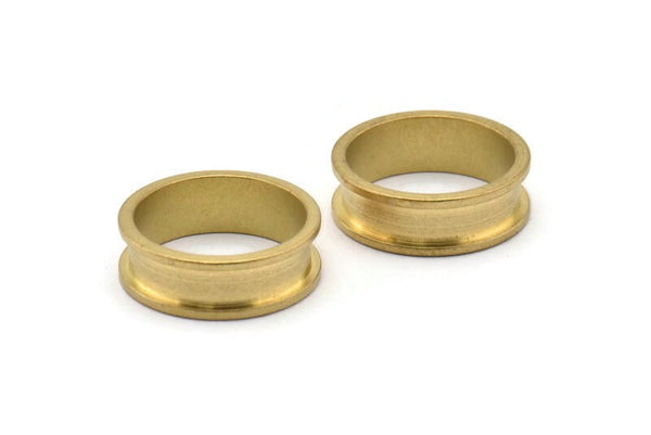 Brass Channel Ring - Raw Brass Channel Ring Settings (16mm) N0476