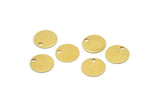 Brass Necklace Tag, 50 Raw Brass Round Tags, Charms, Findings, Stamping Tag (8mm) Brs75 A0288