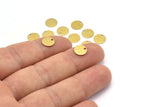 Brass Round Tag, 250 Raw Brass Round Tags With 1 Hole, Charms, Findings, Stamping Tags (8mm) Brs75 A0288