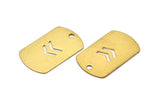 Brass Stamping Blank, 5 Raw Brass Stamping Blank With Chevron (36x22x0.80mm) D0109--c108