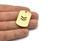 Brass Stamping Blank, 5 Raw Brass Stamping Blank With Chevron (36x22x0.80mm) D0109--c108
