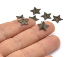 Star Bead Caps, 50 Antique Brass Cambered Star Middle Hole Bead Caps, Findings (13x12mm) K184