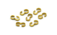 3 Shaped Connector, 50 Raw Brass 3 Shaped Connectors, Findings (10x5x2mm) F002