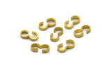 3 Shaped Connector, 50 Raw Brass 3 Shaped Connectors, Findings (10x5x2mm) F002
