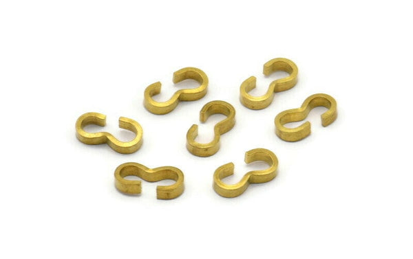 3 Shaped Connector, 50 Raw Brass 3 Shaped Connectors, Findings (10x5x2mm) F002
