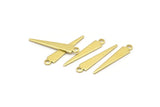 Brass Triangle Charm, 50 Raw Brass Tiny Triangle Charms With 1 Loop, Findings (23x4x0.80mm) M02509