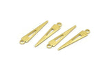 Brass Triangle Charm, 50 Raw Brass Tiny Triangle Charms With 1 Loop, Findings (23x4x0.80mm) M02467