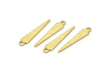 Brass Triangle Charm, 50 Textured Raw Brass Tiny Triangle Charms With 1 Loop, Findings (23x4x0.80mm) M02510