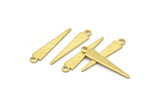 Brass Triangle Charm, 50 Textured Raw Brass Tiny Triangle Charms With 1 Loop, Findings (23x4x0.80mm) M02510