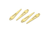 Brass Triangle Charm, 50 Textured Raw Brass Tiny Triangle Charms With 1 Loop, Findings (23x4x0.80mm) M02466
