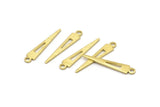Brass Triangle Charm, 50 Textured Raw Brass Tiny Triangle Charms With 1 Loop, Findings (23x4x0.80mm) M02466
