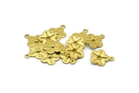 Diy Flower Charm, 100 Raw Brass Daisy Charms (11.5mm) N0507