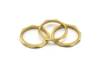 Brass Faceted Ring, Raw Brass Faceted Rings, Connectors (17mm) N0500