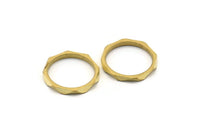 Brass Faceted Ring, Raw Brass Faceted Rings, Connectors (17mm) N0500