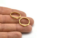 Brass Faceted Ring, Raw Brass Faceted Rings, Connectors (17mm) N0500