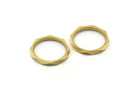 Brass Faceted Ring, Raw Brass Faceted Rings, Connectors (16mm) N0499