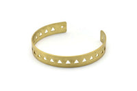 Brass Triangle Cuff - 2 Raw Brass Triangle Cuff Bracelet Blanks Bangle With 2 Holes (10x152x1mm) V018 D0054