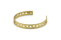 Brass Triangle Cuff - 2 Raw Brass Triangle Cuff Bracelet Blanks Bangle With 2 Holes (8x152x1mm) V006 D0158