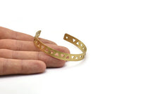 Brass Triangle Cuff - 2 Raw Brass Triangle Cuff Bracelet Blanks Bangle With 2 Holes (8x152x1mm) V006 D0158
