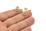 Gold Butterfly Charm, 4 Gold Plated Butterfly, Cubic Zircon, CZ Pave Butterfly Charm, Zircon Charm Pendants (8x10mm) SY0017