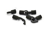 Leather Hook Caps, 2 Oxidized Black Brass Leather Cord Ends, Hook Ends For 3mm Leather Cord (16x13x5.5mm) N0308