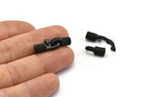 Leather Hook Caps, 2 Oxidized Black Brass Leather Cord Ends, Hook Ends For 3mm Leather Cord (16x13x5.5mm) N0308