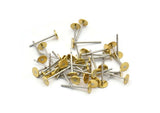 Stainless Steel Flat Posts Bulk, 1000 Stainless Steel Earring Posts With Raw Brass 4mm Flat Pad, 316L Ear Studs A0425