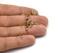 Stainless Steel Flat Posts Bulk, 1000 Stainless Steel Earring Posts With Raw Brass 4mm Flat Pad, 316L Ear Studs A0425