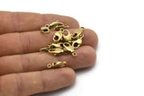Parrot Clasp Brass, Raw Brass Swivel Lobster Claw Clasps (15x6mm) Bs-1222--n0594