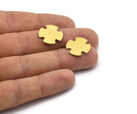 Brass Geometric Blank, 10 Raw Brass Geometric Stamping Blanks (18x0.80mm) B0126