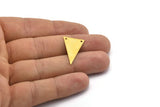 Brass Triangle Char, 25 Raw Brass Triangle Charms 2 Holes (25x16mm)  A0043
