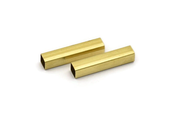 Brass Spacer Bead, 30 Raw Brass Square Tubes  (5x25mm) Bs1603