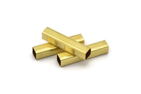 Brass Spacer Bead, 30 Raw Brass Square Tubes  (5x25mm) Bs1603