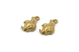 Brass Penguin Charm, 6 Raw Brass Penguin Charms With 1 Loops (15x9mm) SY0059