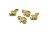 Brass Penguin Charm, 6 Raw Brass Penguin Charms With 1 Loops (15x9mm) SY0059