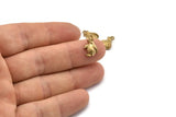 Brass Penguin Charm, 6 Raw Brass Penguin Charms With 1 Loops (15x9mm) SY0059