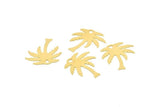 Brass Palm Charm, 50 Raw Brass Palm Tree Charms With 1 Hole, Pendants, Earrings (24x20x0.40mm) A0948