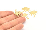 Brass Palm Charm, 50 Raw Brass Palm Tree Charms With 1 Hole, Pendants, Earrings (24x20x0.40mm) A0948