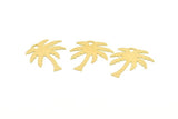 Brass Palm Charm, 50 Raw Brass Palm Tree Charms With 1 Hole, Pendants, Earrings (24x20x0.40mm) A0948