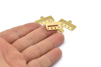 Brass Bracelet Part, 30 Raw Brass Bracelet Parts Connectors (25x10x0.80mm) Brc248--d0415