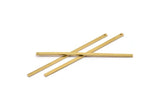 Brass Bar Charms, 12 Raw Brass Bars (60x2x1mm) A0868