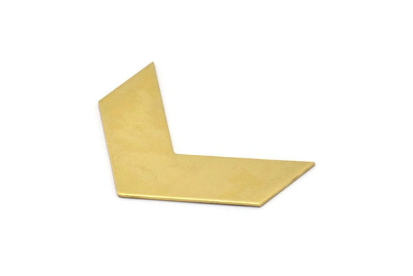 Brass Blank, Raw Brass Chevron Blanks (40x15x0.80mm) A0828--n0599
