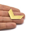 Brass Blank, Raw Brass Chevron Blanks (40x15x0.80mm) A0828--n0599