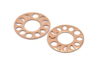 Moon Phases Pendant, 1 Rose Gold Plated Brass Circle Pendants, Earring Findings (33x1mm) U121 Q0334