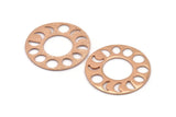 Moon Phases Pendant, 1 Rose Gold Plated Brass Circle Pendants, Earring Findings (33x1mm) U121 Q0334