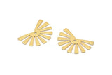 Gold Sun Charm, 6 Gold Plated Brass Rising Sun Flag Charms With 1 Hole, Findings, Earrings (25x17x0.60mm) D989 Q0922